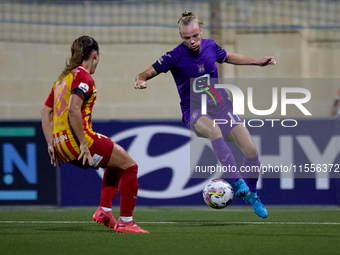 Sarah Wijnants (R) of Anderlecht is in action during the UEFA Women's Champions League First qualifying round, Semi-finals CP-Group 4 soccer...