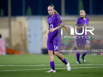 Fanny Rossi of Anderlecht gestures during the UEFA Women's Champions League First qualifying round, Semi-finals CP-Group 4 soccer match betw...