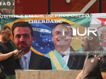 Supporters of former President Jair Bolsonaro (PL) participate in an event on Avenida Paulista, in the central area of Sao Paulo, Brazil, on...