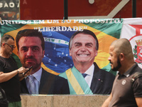 Supporters of former President Jair Bolsonaro (PL) participate in an event on Avenida Paulista, in the central area of Sao Paulo, Brazil, on...