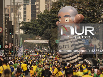 Supporters of former President Jair Bolsonaro (PL) participate in an event on Avenida Paulista, in the central area of Sao Paulo, Brazil, on...