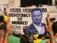 Supporters of former President Jair Bolsonaro (PL) participate in an event on Avenida Paulista, in the central area of Sao Paulo, Brazil, on...