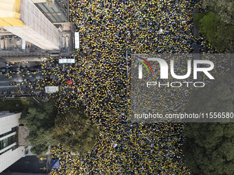 Supporters of former President Jair Bolsonaro (PL) participate in an event on Avenida Paulista, in the central area of Sao Paulo, Brazil, on...