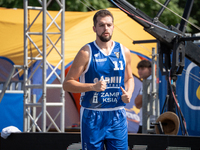 Blazej Karlik participates in the LOTTO 3x3 League basketball game in Sosnowiec, Poland, on September 7, 2024. The Lotto 3x3 Liga tournament...