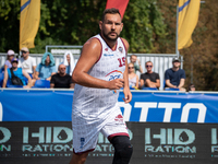 Marek Cwelich participates in the LOTTO 3x3 League basketball game in Sosnowiec, Poland, on September 7, 2024. The Lotto 3x3 Liga tournament...