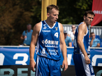 Damian Durski participates in the LOTTO 3x3 League basketball game in Sosnowiec, Poland, on September 7, 2024. The Lotto 3x3 Liga tournament...