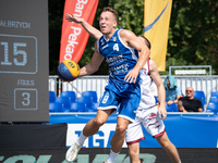 Damian Durski participates in the LOTTO 3x3 League basketball game in Sosnowiec, Poland, on September 7, 2024. The Lotto 3x3 Liga tournament...