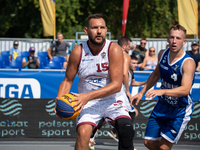 Marek Cwelich participates in the LOTTO 3x3 League basketball game in Sosnowiec, Poland, on September 7, 2024. The Lotto 3x3 Liga tournament...