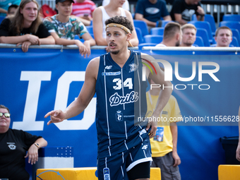 Filip Munyama participates in the LOTTO 3x3 League basketball game in Sosnowiec, Poland, on September 7, 2024. The Lotto 3x3 Liga tournament...