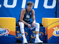 Kacper Moscicki participates in the LOTTO 3x3 League basketball game in Sosnowiec, Poland, on September 7, 2024. The Lotto 3x3 Liga tourname...