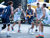 A LOTTO 3x3 League basketball game takes place in Sosnowiec, Poland, on September 7, 2024. The Lotto 3x3 Liga tournament match is between WK...