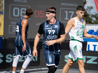 Jakub Brandys participates in the LOTTO 3x3 League basketball game in Sosnowiec, Poland, on September 7, 2024. The Lotto 3x3 Liga tournament...