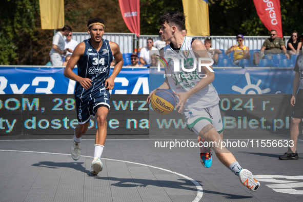 Michal Nowak participates in the LOTTO 3x3 League basketball game in Sosnowiec, Poland, on September 7, 2024. The Lotto 3x3 Liga tournament...