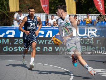 Michal Nowak participates in the LOTTO 3x3 League basketball game in Sosnowiec, Poland, on September 7, 2024. The Lotto 3x3 Liga tournament...