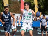 Borys Baran participates in the LOTTO 3x3 League basketball game in Sosnowiec, Poland, on September 7, 2024. Lotto 3x3 Liga tournament match...