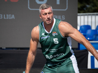 Mariusz Gaca participates in the LOTTO 3x3 League basketball game in Sosnowiec, Poland, on September 7, 2024. The Lotto 3x3 Liga tournament...