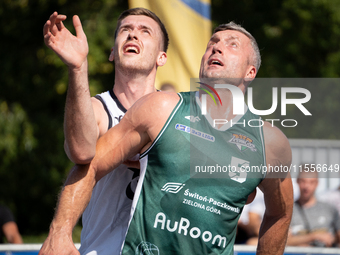 Mariusz Gaca participates in the LOTTO 3x3 League basketball game in Sosnowiec, Poland, on September 7, 2024. The Lotto 3x3 Liga tournament...