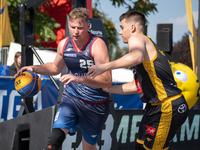 Mikolaj Mroz participates in the LOTTO 3x3 League basketball game in Sosnowiec, Poland, on September 7, 2024. The Lotto 3x3 Liga tournament...