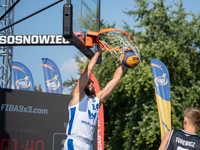 Pawel Pawlowski participates in the LOTTO 3x3 League basketball game in Sosnowiec, Poland, on September 7, 2024. The Lotto 3x3 Liga tourname...