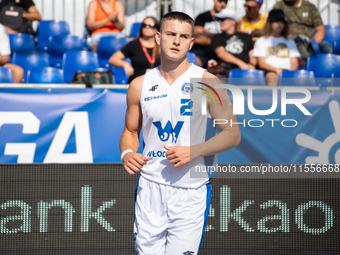 Kacper Ponitka participates in the LOTTO 3x3 League basketball game in Sosnowiec, Poland, on September 7, 2024. Lotto 3x3 Liga tournament ma...