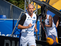 Marcin Zarzeczny participates in the LOTTO 3x3 League basketball game in Sosnowiec, Poland, on September 7, 2024. The Lotto 3x3 Liga tournam...