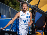 Szymon Rduch participates in the LOTTO 3x3 League basketball game in Sosnowiec, Poland, on September 7, 2024. The Lotto 3x3 Liga tournament...