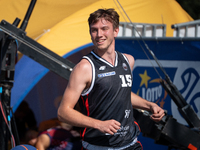 Maciej Szalak participates in the LOTTO 3x3 League basketball game in Sosnowiec, Poland, on September 7, 2024. The Lotto 3x3 Liga tournament...