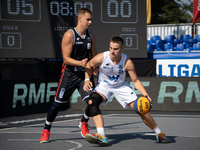 Kacper Ponitka participates in the LOTTO 3x3 League basketball game in Sosnowiec, Poland, on September 7, 2024. Lotto 3x3 Liga tournament ma...