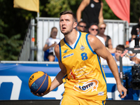 Przemyslaw Zamojski participates in the LOTTO 3x3 League basketball game in Sosnowiec, Poland, on September 7, 2024. The Lotto 3x3 Liga tour...