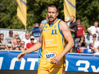 Grzegorz Kaminski participates in the LOTTO 3x3 League basketball game in Sosnowiec, Poland, on September 7, 2024. The Lotto 3x3 Liga tourna...