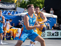 Szymon Wasik participates in the LOTTO 3x3 League basketball game in Sosnowiec, Poland, on September 7, 2024. The Lotto 3x3 Liga tournament...