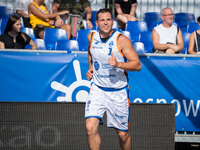 Wojciech Leszczynski participates in the LOTTO 3x3 League basketball game in Sosnowiec, Poland, on September 7, 2024. The Lotto 3x3 Liga tou...