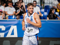 Krystian Zawadzki participates in the LOTTO 3x3 League basketball game in Sosnowiec, Poland, on September 7, 2024. The Lotto 3x3 Liga tourna...