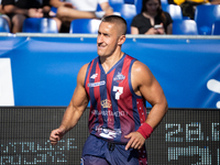 Piotr Dabrowski participates in the LOTTO 3x3 League basketball game in Sosnowiec, Poland, on September 7, 2024. The Lotto 3x3 Liga tourname...