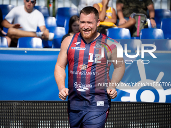 Patryk Andres participates in the LOTTO 3x3 League basketball game in Sosnowiec, Poland, on September 7, 2024. The Lotto 3x3 Liga tournament...