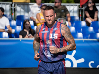 Maciej Adamkiewicz participates in the LOTTO 3x3 League basketball game in Sosnowiec, Poland, on September 7, 2024. The Lotto 3x3 Liga tourn...