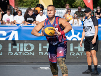 Piotr Dabrowski participates in the LOTTO 3x3 League basketball game in Sosnowiec, Poland, on September 7, 2024. The Lotto 3x3 Liga tourname...