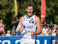 Maksymilian Szefler participates in the LOTTO 3x3 League basketball game in Sosnowiec, Poland, on September 7, 2024. The Lotto 3x3 Liga tour...