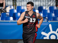 Patryk Przyborowski participates in the LOTTO 3x3 League basketball game in Sosnowiec, Poland, on September 7, 2024. The Lotto 3x3 Liga tour...