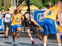 Kamil Izraelski participates in the LOTTO 3x3 League basketball game in Sosnowiec, Poland, on September 7, 2024. The Lotto 3x3 Liga tourname...