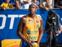 Michael Hicks participates in the LOTTO 3x3 League basketball game in Sosnowiec, Poland, on September 7, 2024. Lotto 3x3 Liga tournament mat...