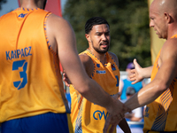 DeAnte Barnes participates in the LOTTO 3x3 League basketball game in Sosnowiec, Poland, on September 7, 2024. The Lotto 3x3 Liga tournament...