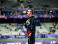 Martina Caironi of Italy wins a gold medal in the Women's 100m - T63 Final at Stade de France during the Paris 2024 Paralympic Games in Pari...