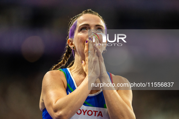 Martina Caironi of Italy wins a gold medal in the Women's 100m - T63 Final at Stade de France during the Paris 2024 Paralympic Games in Pari...