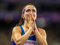 Martina Caironi of Italy wins a gold medal in the Women's 100m - T63 Final at Stade de France during the Paris 2024 Paralympic Games in Pari...