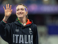 Martina Caironi of Italy wins a gold medal in the Women's 100m - T63 Final at Stade de France during the Paris 2024 Paralympic Games in Pari...