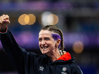 Martina Caironi of Italy wins a gold medal in the Women's 100m - T63 Final at Stade de France during the Paris 2024 Paralympic Games in Pari...