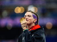 Martina Caironi of Italy wins a gold medal in the Women's 100m - T63 Final at Stade de France during the Paris 2024 Paralympic Games in Pari...