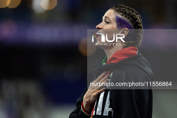 Martina Caironi of Italy wins a gold medal in the Women's 100m - T63 Final at Stade de France during the Paris 2024 Paralympic Games in Pari...