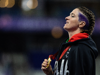 Martina Caironi of Italy wins a gold medal in the Women's 100m - T63 Final at Stade de France during the Paris 2024 Paralympic Games in Pari...